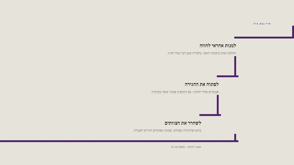 שקופית בעיצוב מעלות: תהליך — הגרם כולו. מסמך החלטה · 12.10.2026